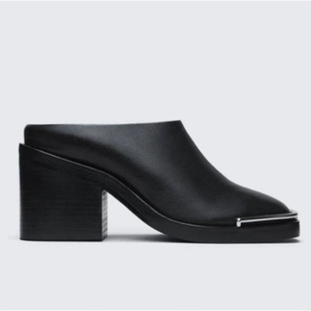 Alexander Wang Hailey Mule Black Leather sz 37.5